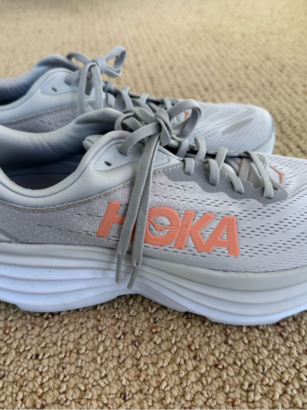 Hoka One One Women's Bondi 8 Light Gray Running Shoes